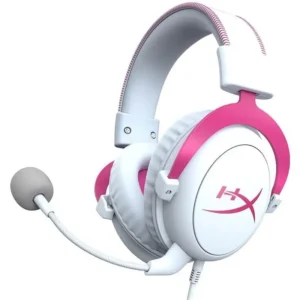 HyperX Cloud II Gaming Headset - 7.1 Surround Sound, White/Pink, PS5/PS4 - Image 1